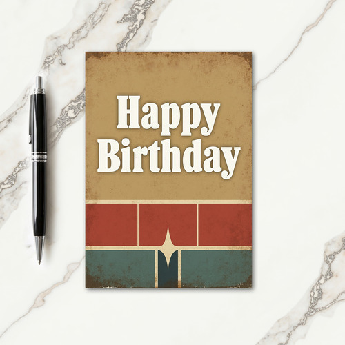 Aged Ochre Birthday Card
