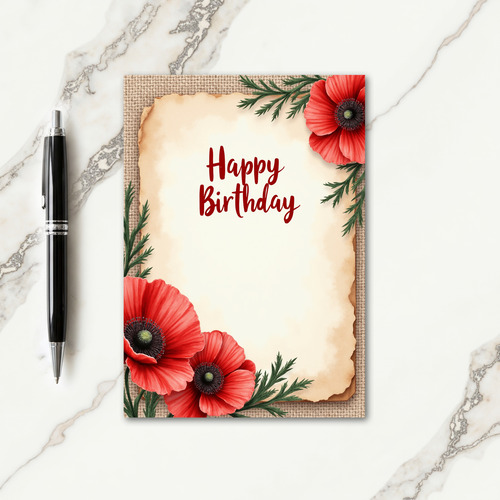 Aged Paper Birthday Card