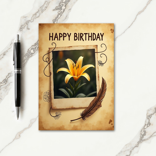 Aged Photo Birthday Card