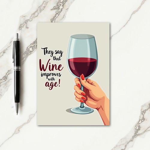 Aged Wine Birthday Card