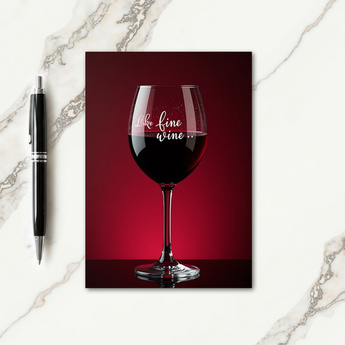 Aged Wine Glass Card