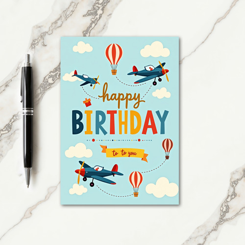 Aircraft Birthday Flight Card