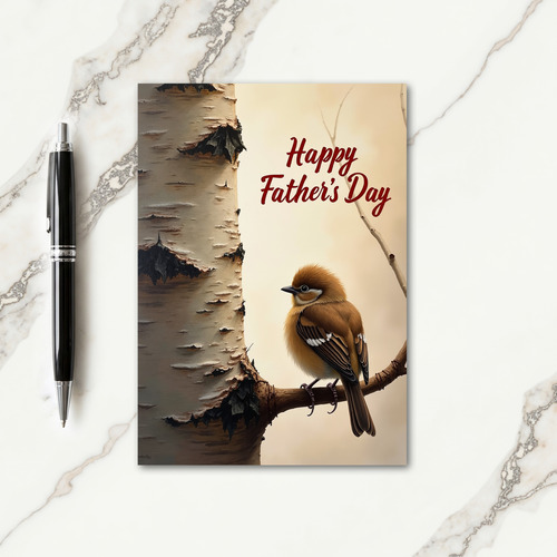 Alert Bird Fathers Day Card