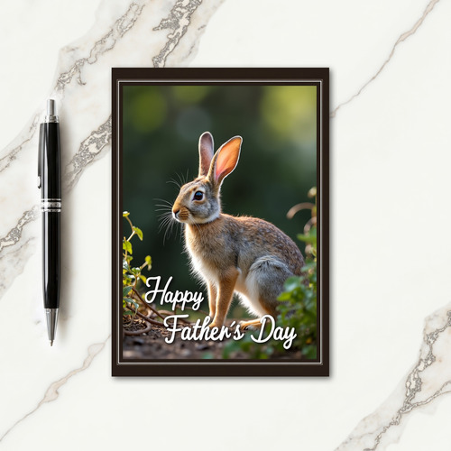 Alert Rabbit Fathers Day Card