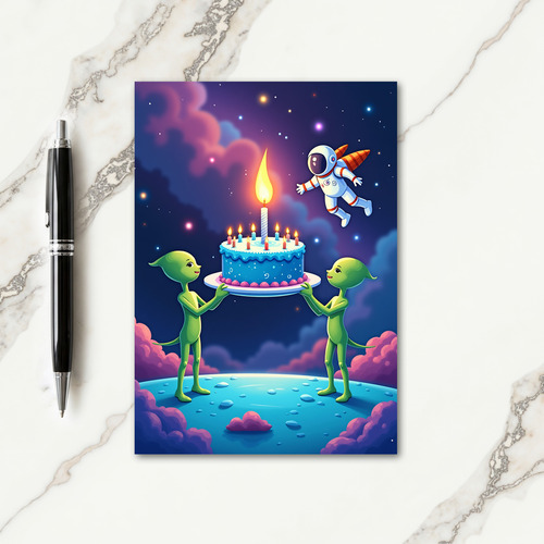 Alien Birthday Treat Card