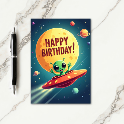 Alien Voyager Birthday Card