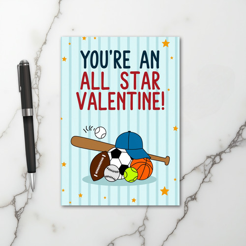 All Star Sports Valentine Card