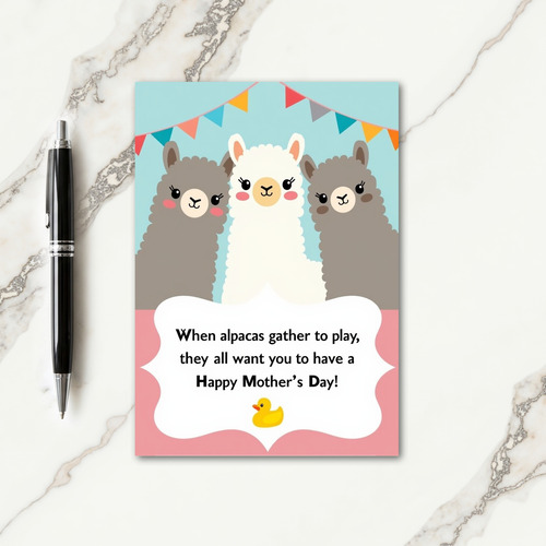 Alpaca Mothers Day Play Card