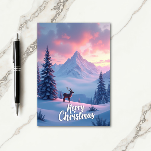 Alpenglow Stag Christmas Card thumbnail