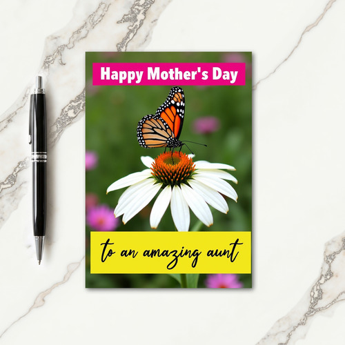 Amazing Aunt Butterfly Flower Card