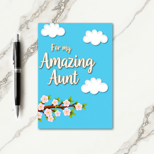 Amazing Aunt Floral Branch Card