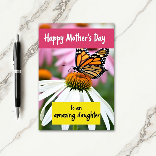 Amazing Daughter Floral Mothers Card