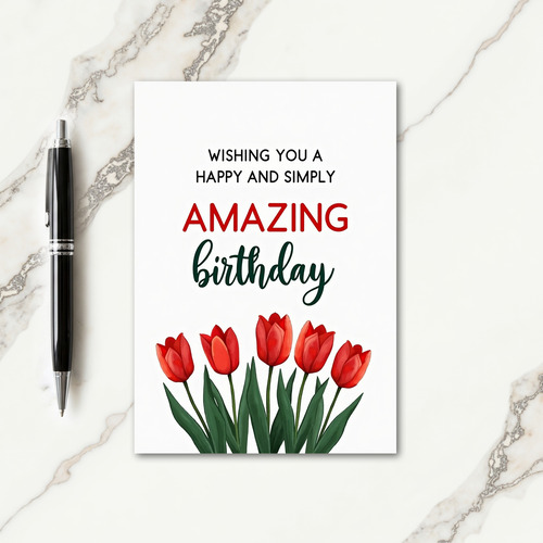 Amazing Floral Script Birthday Card