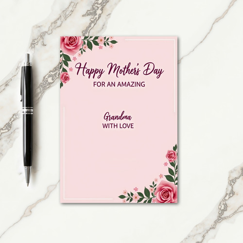 Amazing Grandma Rose Mothers Card