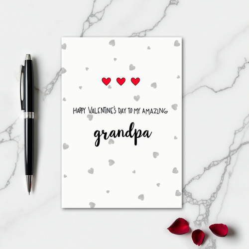 Amazing Grandpa Valentines Heart Card