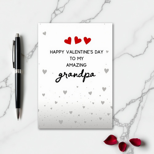 Amazing Grandpa Valentines Hearts Card