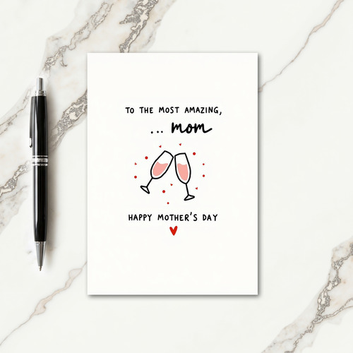 Amazing Mom Toast Illustration Card