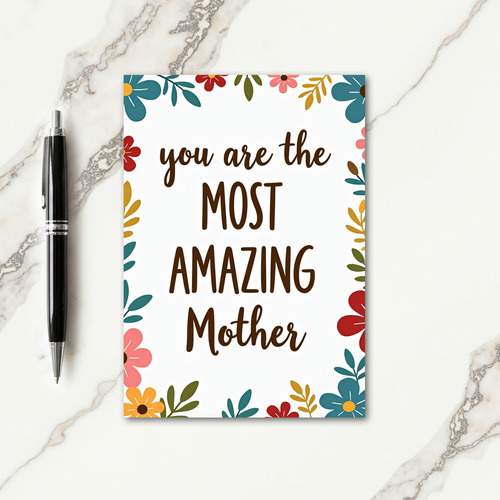 Amazing Mother Floral Frame Card