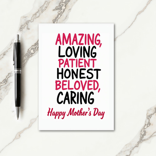 Amazing Mothers Day Type Card