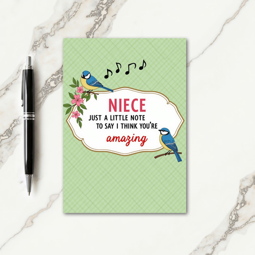 Amazing Niece Floral Birds Card