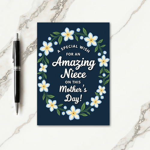 Amazing Niece Floral Leaves Card