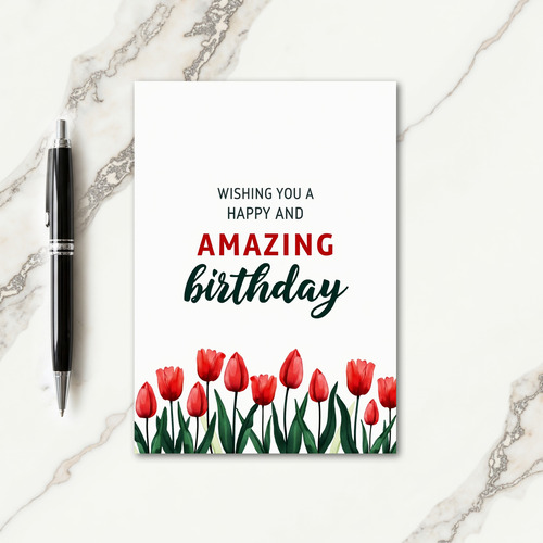 Amazing Scarlet Floral Card