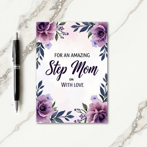 Amazing Step Mom Floral Card