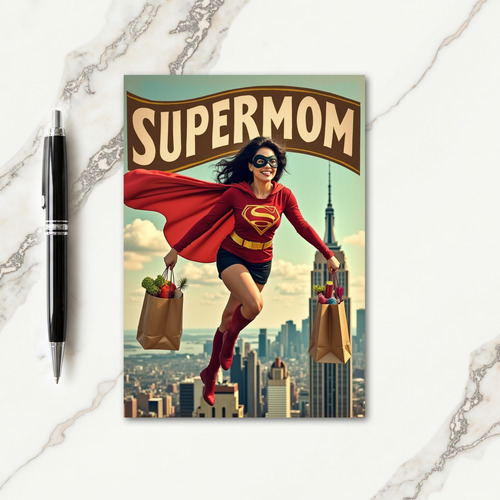 Amazing Supermom Greeting Card