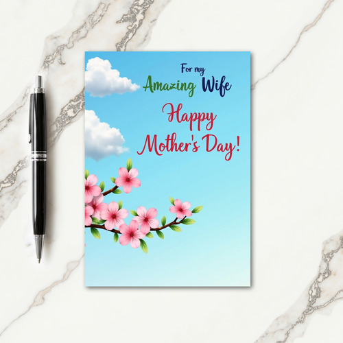 Amazing Wife Floral Mothers Day Card