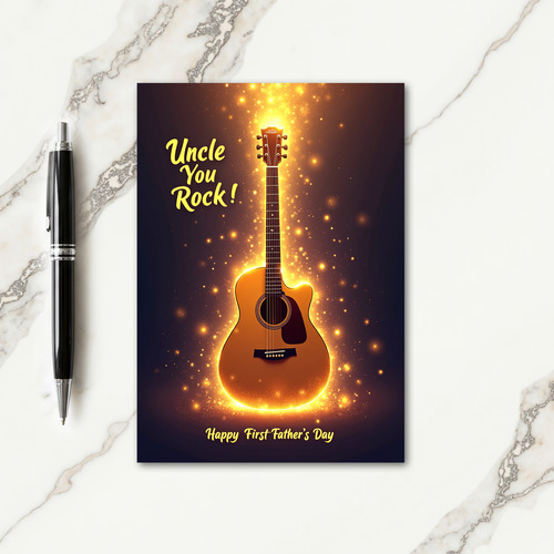 Amber Acoustic Fathers Day Card