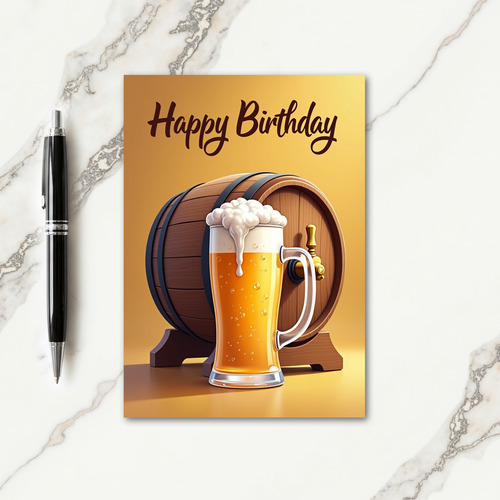 Amber Brew Birthday Card