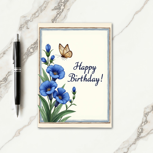 Amber Butterfly Birthday Card