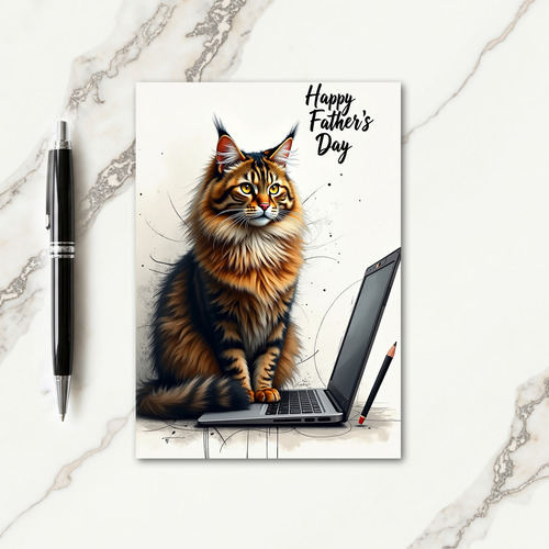 Amber Cat Fathers Day Card
