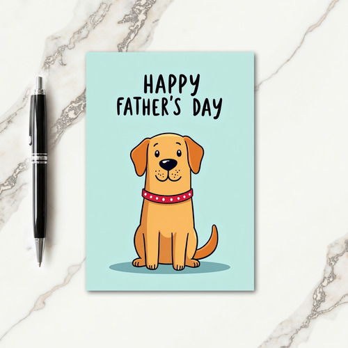 Amber Dog Fathers Day Card