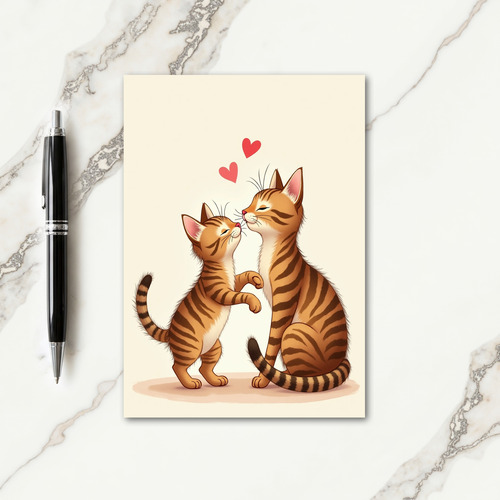Amber Hued Felines Day Card