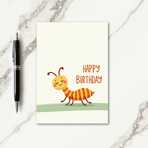 Amber Insect Birthday Card
