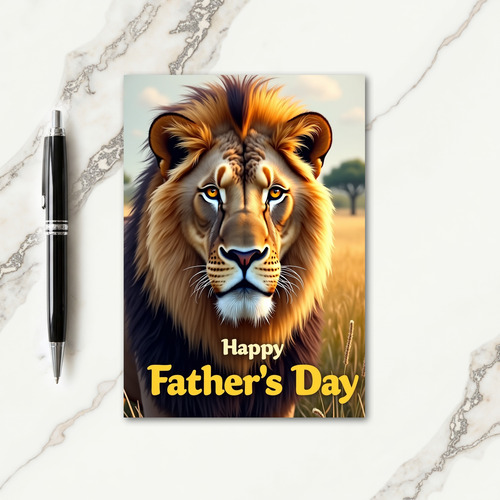 Amber Lion Fathers Day Image Card