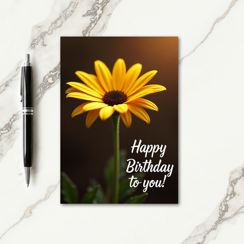 Amber Petal Birthday Card