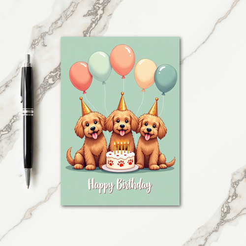 Amber Pups Birthday Scene Card