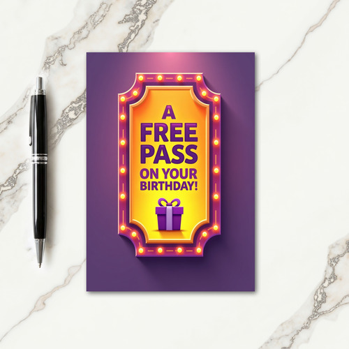 Amethyst Birthday Marquee Card