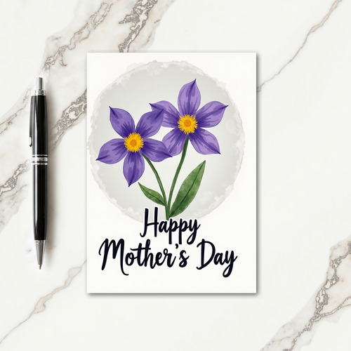Amethyst Floral Mothers Day Card