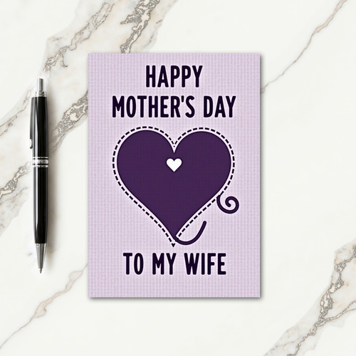 Amethyst Heart Moms Day Card