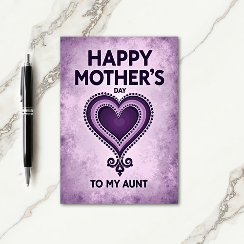 Amethyst Heart Mothers Day Card