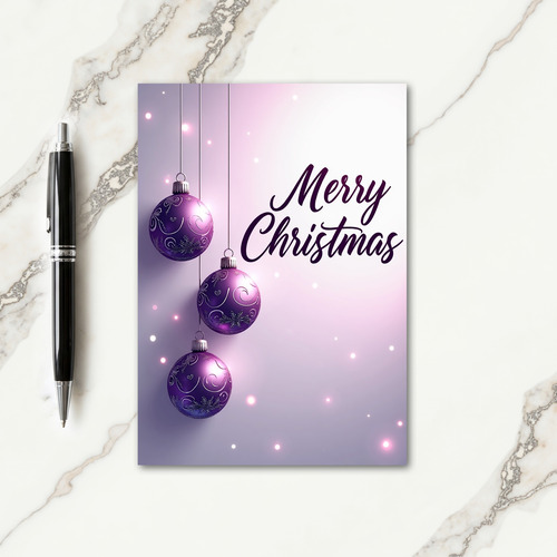Amethyst Ornaments Christmas Card