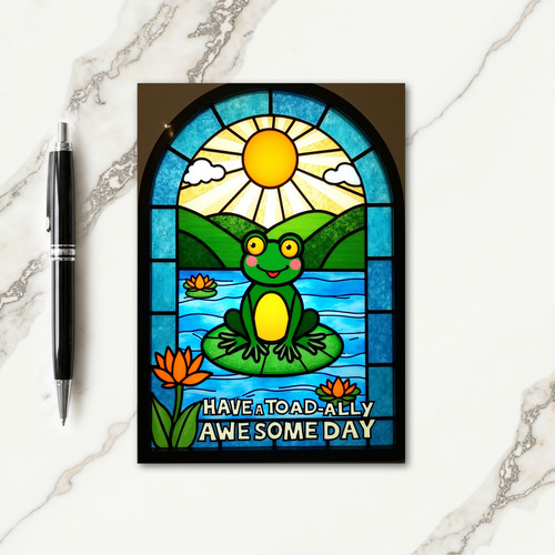 Amphibian Lily Pad Birthday Card