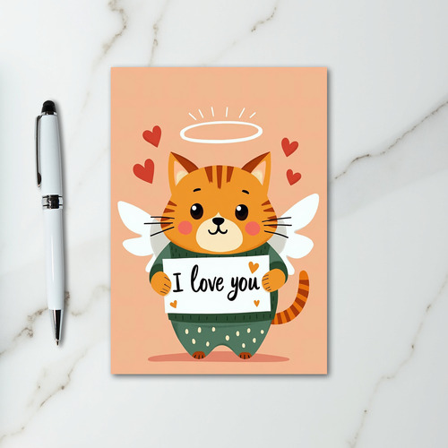 Angel Cat I Love You Card