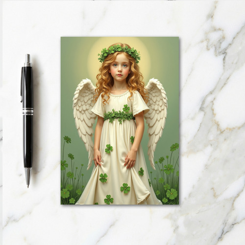 Angel Girl Clover Field Card