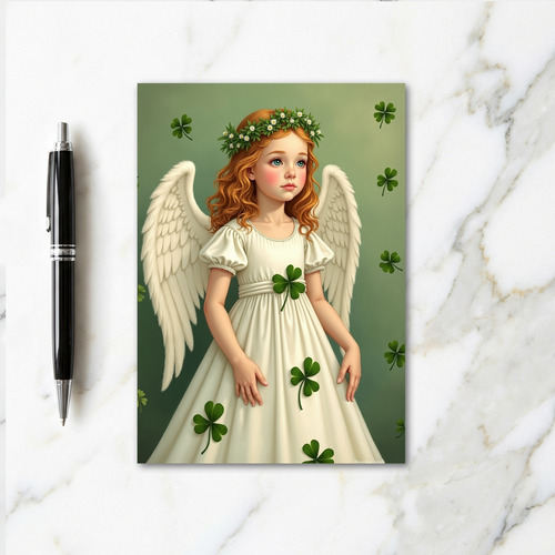 Angel Girl Shamrock Dream Card