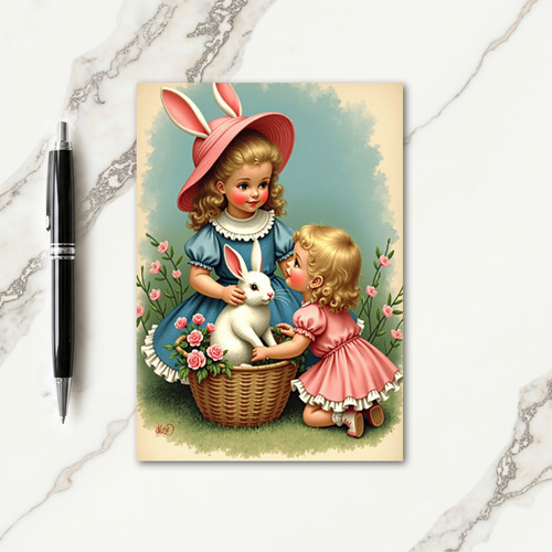 Angelic Girls Rabbit Friend Card