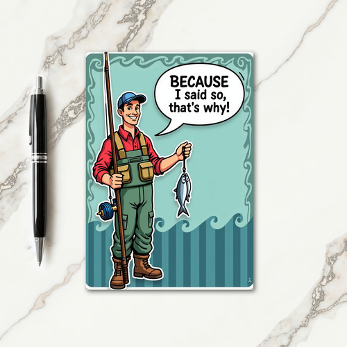 Angler Fathers Day Saying Card
